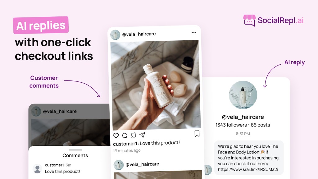 AI replying to an Instagram comment with a personalized DM and checkout link